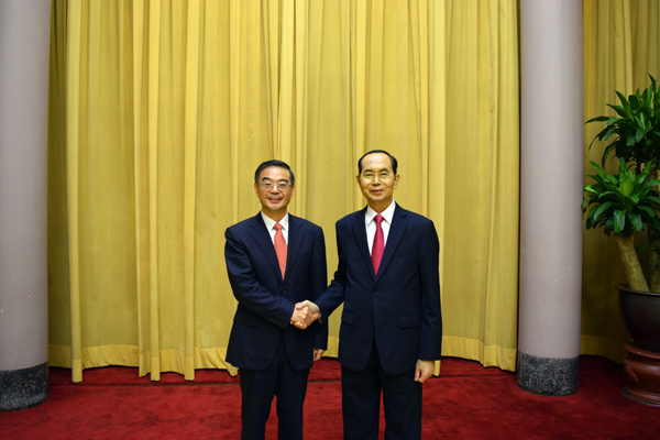 越南国家主席陈大光会见周强